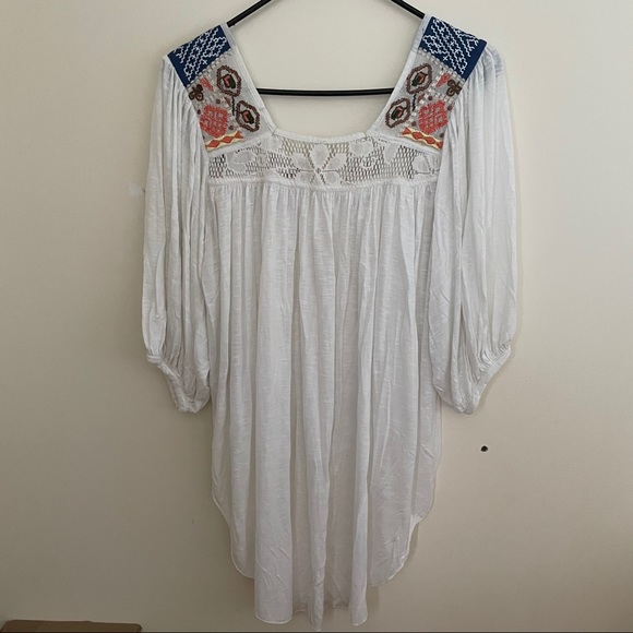 Free People High Low Embroidered Blouse - Picture 4 of 6